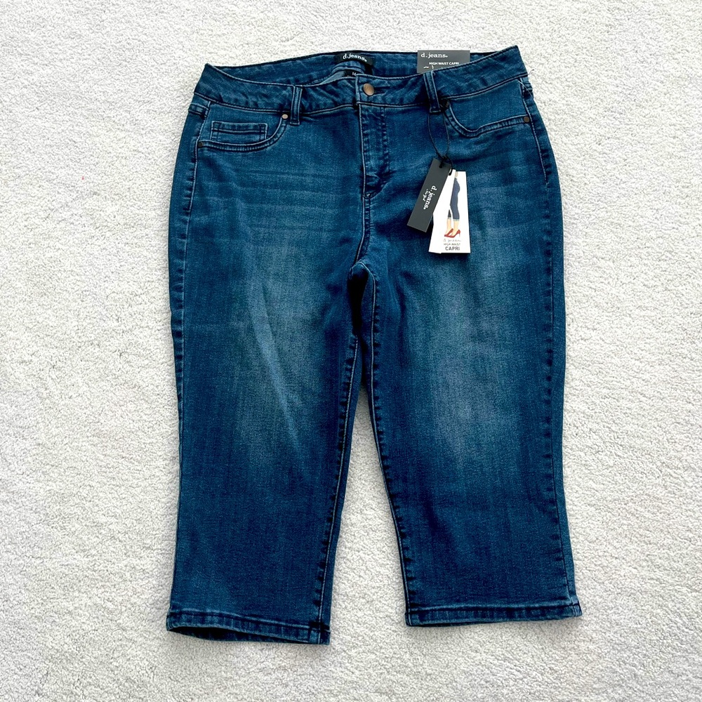 D.jeans high waist capri size 14, brand new with tags